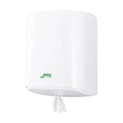 Image de Jofel Distributeur de rouleaux papier, mèche continue jusqu&#039;à 205mm, rouleau spécial pour distribution centrale, hygiène maximale, boîtier ABS, Azure AG40700, antibactérien blanc