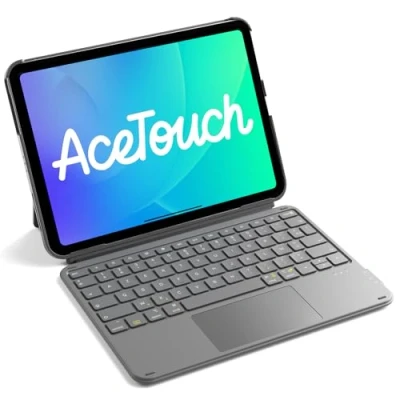Image de Inateck Ultraléger Clavier bluetooth pour iPad 11/10 eme Gen A16, Air M3 M2 7/6/5/4, Pro 11, avec Pavé Tactile, AZERTY