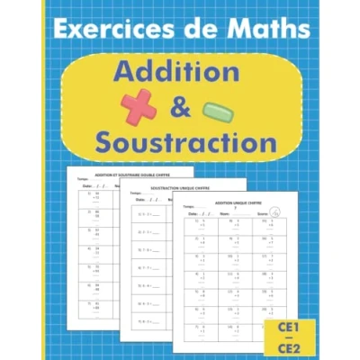 Image de Addition et Soustraction CE1 CE2: Exercices de Calcul CE2 Maths Chronométrés Cahier d’activités en Mathématiques pour Les ... Mental 1260 OPÉRATIONS 5 8 ans