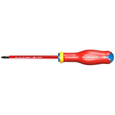 Image de Facom ATD3X150VE TOURNEVIS PROTWIST® INOX isolé 1000 Volts pour vis cruciformes POZIDRIV® lame ronde gainée