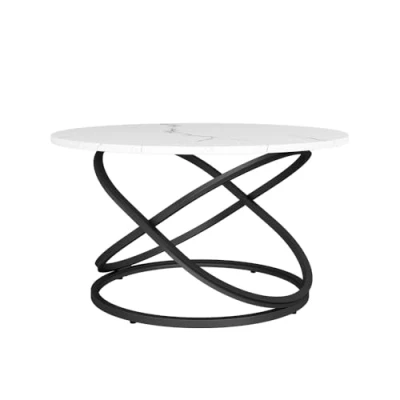 Image de Vicco Table Basse Calgary, Blanc/Noir, 79.5 x 46 cm avec Grande Surface de Travail