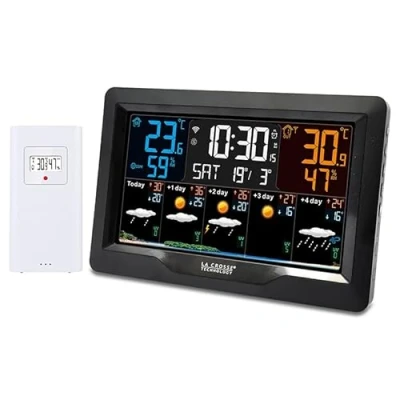Image de La Crosse Technology SW403 Station Météo J+4 avec connexion Wifi et écran coloré Noir