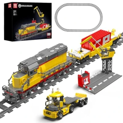 Image de Mould King 12027 MOC Technologie télécommande EMD SD40 2 Voiture à Moteur Combustion Interne Train Building Block Kit Build 1170pcs Rail Wagon Technology Bride