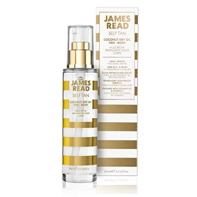 Image de JAMES READ Coconut Dry Oil Tan Face &amp; Body 100ml Gradual all Over Natural Golden Glow Bronzer Self Rapid Drying Formula Long Lasting Develops Overnight For Skin Tones