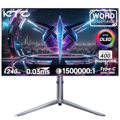 Image de KTC G27P6S Écran PC Gaming 27 Pouces OLED 27&quot; 2K QHD, 240Hz, 450 CD/m², OLED, Temps de Réponse 0.03ms, 97% DCI P3, ΔE≤2, HDMI 2.0 * 2, DisplayPort 1.4, USB Type C