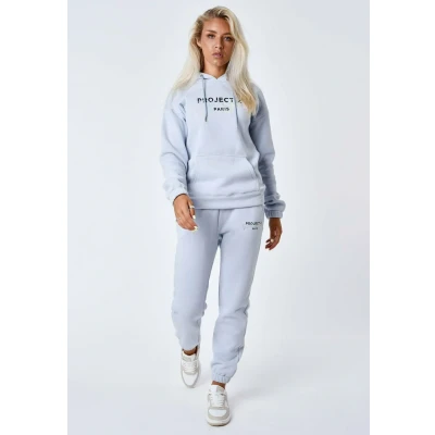 Image de Project X Paris Sweat à Capuche brodé Bleu Glacier M