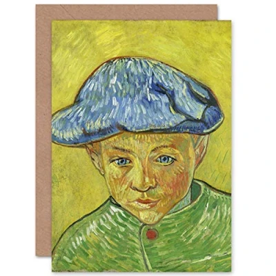 Image de Artery8 Vincent Van Gogh Portrait Camille Roulin Painting Fine Art Greeting Card Plus Envelope Blank Inside La peinture