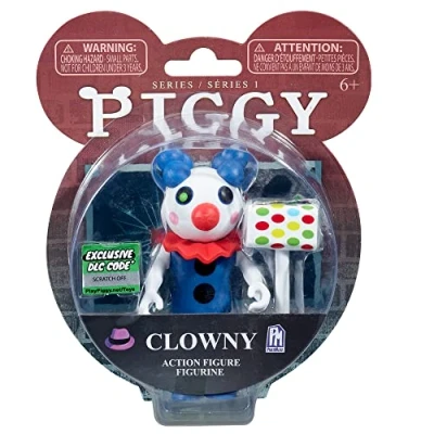 Image de Bizak Piggy Figurine Clowny, 10 cm, Vous Pourrez recréer Le Jeu à la Maison avec Vos Personnages préférés, des Accessoires et Un Code échangeable dans Jeu, il Existe différents modèles