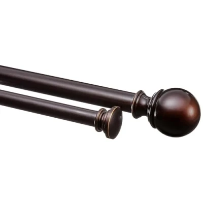 Image de Amazon Basics Tringle à rideau double avec embouts ronds 2,54 cm, de 183 366 Bronze