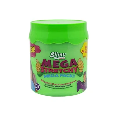 Image de Slimy Mega Stretch y 500 g en Vert Pâte de Jeu Originale Slime pour Enfants extrêmement Extensible dans Une boîte Cadeau à partir 3 Ans