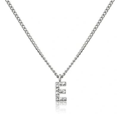 Image de GD GOOD.designs EST. 2015 Chaîne avec lettres argent pour femmes I Collier à pendentifs initiaux doux la peau en acier inoxydable argenté (E)