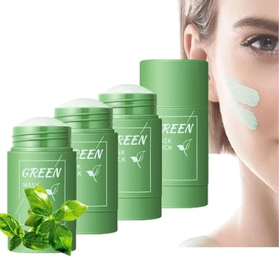 Image de 3 PCS Masque Nettoyant en Profondeur Au Thé Vert Oneews, Bâton Dissolvant de Points Noirs, pour Le Visage