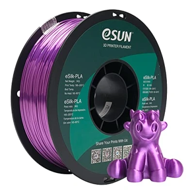 Image de eSUN PLA Soie Filament 1.75mm, Soyeux Brillant Imprimante 3D PLA, Précision Dimensionnelle +/ 0.05mm, 1KG Bobine (2.2 LBS) d&#039;impression pour 3D, Violet