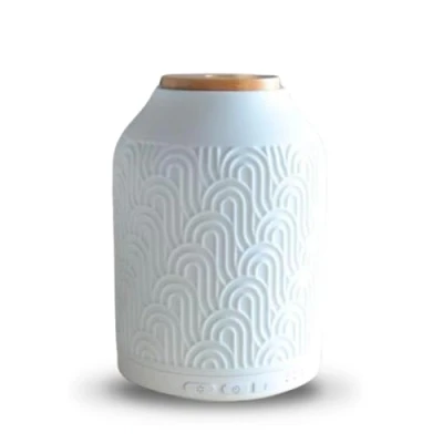 Image de Zen’Arôme Diffuseur d’Huile Essentielle Wifi Prague Électrique Connecté Compatible Alexa/Google Home Contrôle Total à Distance sur l’APP Tuya Smart Matériaux Naturels Bois et Céramique