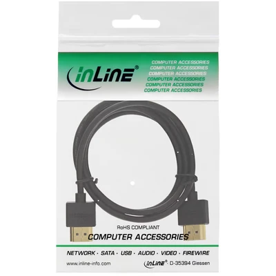 Image de InLine 17502S câble HDMI 1,8 m Type A (Standard) Noir Neuf
