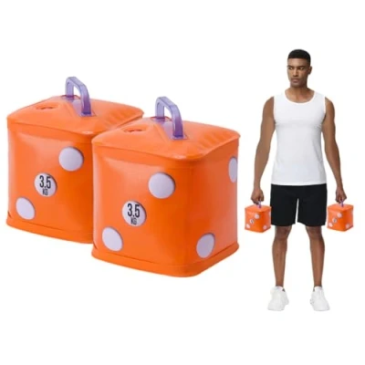 Image de DEIRIS Haltères d&#039;eau 7 KG/Paire, Voyage Haltères, Réglable Remplissables Set, Dés d&#039;exercice amusants pour Adaptés au Fitness à Domicile et la Musculation