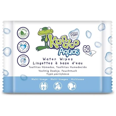 Image de Kandoo Pack de 60 Lingettes Toilette Multi Usage 99 % Eau Aquas