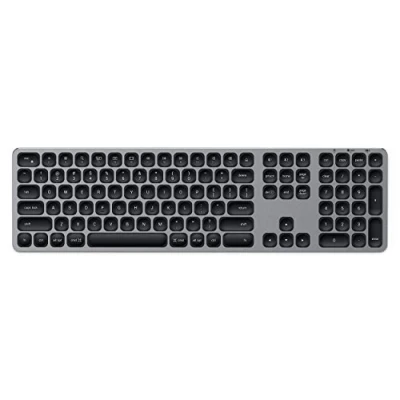 Image de Satechi Clavier sans Fil Bluetooth en Aluminium avec Pavé Numérique QWERTY US, pour MacBook Pro/Air, iPad Pro/Air Mac, iMac et Plus Gris, Disposition US