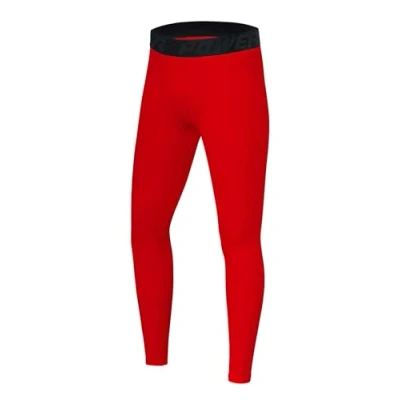 Image de PowerLayer Legging Couche de Base pour Le Sport Bas Compression Running Garcon Rouge, 6 8 Ans