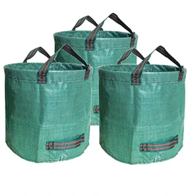 Image de Lot de 3 * 272L Sacs Jardin, déchets Jardin résistants Sac à déchet en PP Robuste Poubelle (Lot 272 L,Vert)