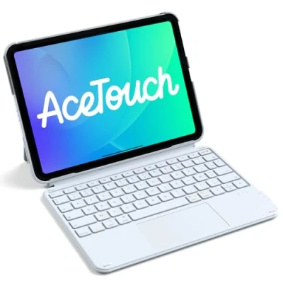 Image de Inateck Ultraléger Clavier iPad Bluetooth pour A16 2025 11/10 eme Gen Air Pro 11 Pouces avec Pavé Tactile AZERTY