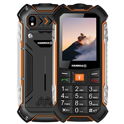 Image de Hammer H Boost LTE Télephone Portable Incassable Debloqué IP68 Résistant Etanche Antichoc, Dual SIM, Batterie 3500 mAh, Grosses Touches, Radio FM, MP3, Caméra 2mpx, Lampe de Poche, Noir