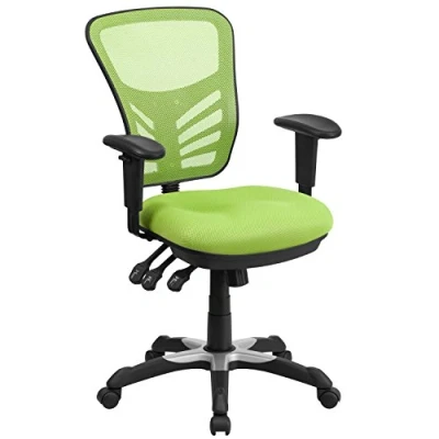 Image de Flash Furniture Fauteuil de Bureau Ergonomique pivotant Multifonction en Maille avec accoudoirs réglables, Mousse, Vert, Set of 1
