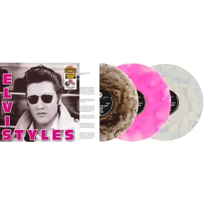 Image de Elvis Styles 3LP 30 cm Effet Cloudy Rose Néon, Noir &amp; Blanc