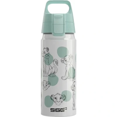 Image de Sigg Gourde Enfant En Aluminium WMB ONE Disney Simba &amp; Nala Convient Aux Boissons Gazeuses Étanche Légère Sans BPA Certifiée Neutre CO2 Blanc 0,6L