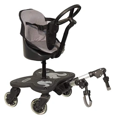 Image de Cozy C Rider Planche de poussette Motif écureuil Modèle à 4 roues avec siège et volant Idéale pour enfant 12 mois un poids maximal 25 kg