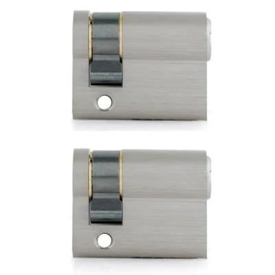 Image de GERCAR Pro Lot de 2 cylindres serrure, à profil identique, double cylindre, en laiton mat, avec 10 clés, pour porte garage, longueur : 40 mm, A 30 B 1 x