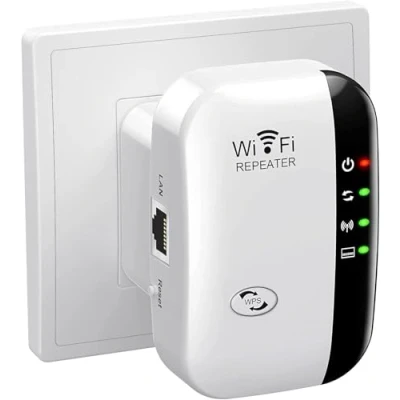 Image de amplificateur d&#039;extension WiFi, répéteur WiFi jusqu&#039;à 5 000 pieds carrés avec mode répéteur/AP, longue portée port Ethernet pour tous les appareils configu