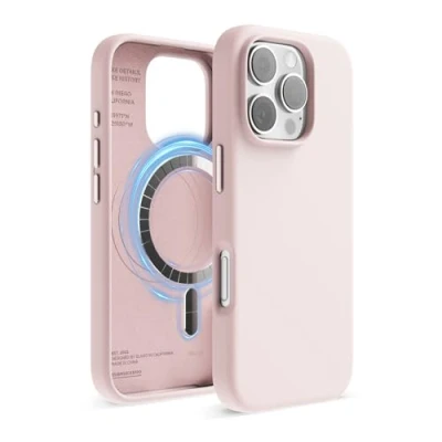 Image de elago Coque Magnétique en Silicone Compatible avec iPhone 16 Pro Étui 6,3 Pouces Tous Les Accessoires MagSafe Aimants Intégrés, à Prise Douce, Antichoc (Joli Rose)