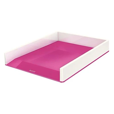 Image de Leitz Lot de 4 corbeilles à courrier A4 Design bicolore Blanc/rose WOW 53611023
