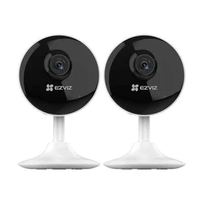Image de EZVIZ C1C 2PK 1080P Caméra Surveillance WiFi Interieur, 12m Vision Nocturne, 130 Grand Angle, Détection de Mouvement, Audio Bidirectionnel, Compatible Alexa pour Bébé/Animaux, Magnetic Mount