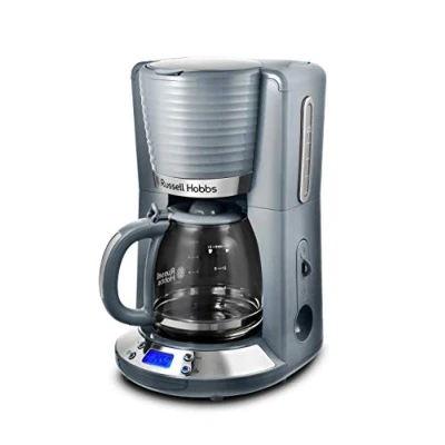 Image de Russell Hobbs Cafetière Filtre [Programmable,Technologie WhirlTech pour extraction &amp; arôme optimaux] Inspire Gris (verseuse en verre 1,25L, 10 tasses, Cuillère à doser) Machine Café 24393 56