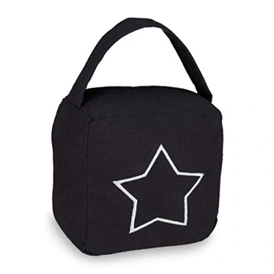 Image de Relaxdays, noir butoir pour porte avec poignée noir18,5 x 14 10 cm, polyester, sable, 18