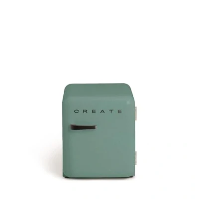 Image de CREATE / Retro FRIDGE 50 BLACK Réfrigérateur vert sage poignée noire 85 W, mini bar, une étagère, design rétro, cm, deux étagères, capacité de 48 l, économie d&#039;énergie, x 44 49,8 cm