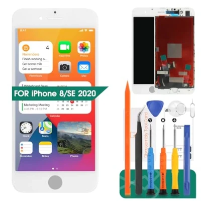 Image de Écran LCD pour iPhone 8 SE 2020 Screen Remplacement d&#039;écran A1863 A1906 A1907 A1905 tactile A2275 A2296 A2298 Display Kits de montage numériseur (Blanc)