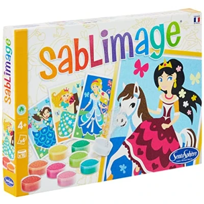 Image de SentoSphère SABLIMAGE PRINCESSES 898 Kit Loisir Créatif Réaliser 4 tableaux avec 15 tonalités de sable A partir ans Fabriqué en France