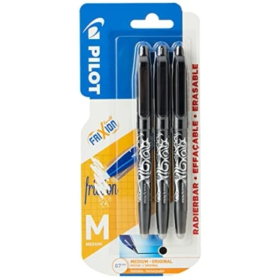 Image de Pilot Frixion Lot de 3 Roller effaçable Noir (Import Royaume Uni)