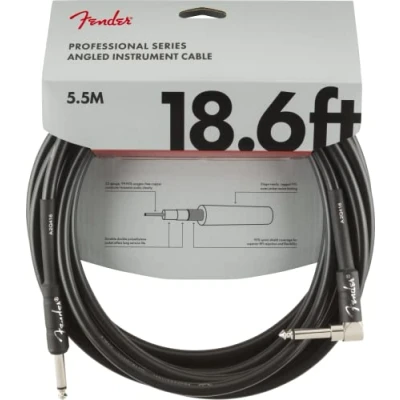 Image de Fender câble pour instrument Professional Series noir 5,6 mètres droit/coudé