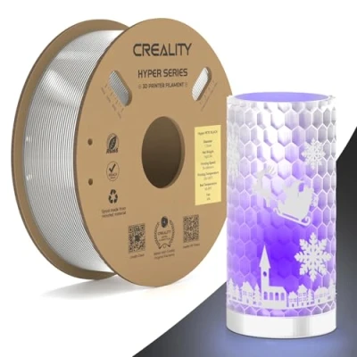 Image de Creality Filament Hyper PETG, Transparent 1.75mm PETG 1KG, Imprimante 3D Précision Dimensionnelle +/ 0.03mm, Matériaux d&#039;impression pour La Plupart des Imprimantes