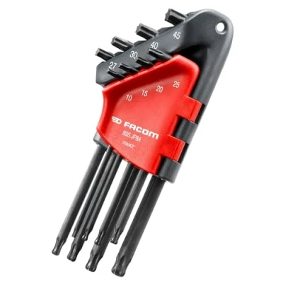 Image de FACOM Jeux de 8 Clés Mâles Coudées Torx et Resistorx en Étui 89S.JP8A Convient à un Usage Professionnel Matériau Durable Qualité Sélection Rapide la Dimension