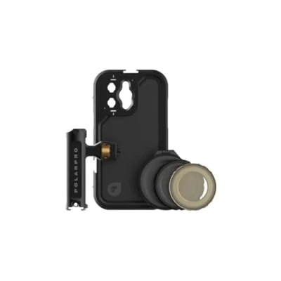 Image de PolarPro LiteChaser iPhone 14 Pro Cage Kit Incluant la de l&#039;iPhone Poignée Simple Filtre VND 3 5
