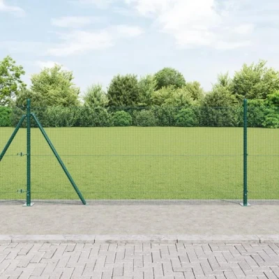 Image de VidaXL Ensemble de Poteaux Clôture 2 Vert Métal 10 x 1 m 3352401