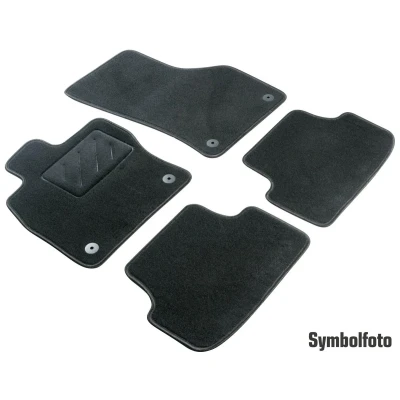 Image de WALSER 80011 Ensemble de tapis sol Textile Avant et arrière 4 noir Sur mesure AUDI: A4 B8 Berline,