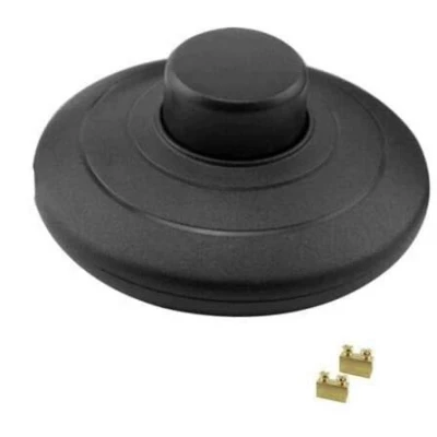 Image de Interrupteur de lampe avec contacts à vis pied intermédiaire 1 pôle 2 A Noir L&#039;interrupteur rond peut être connecté un câble ou 3 fils
