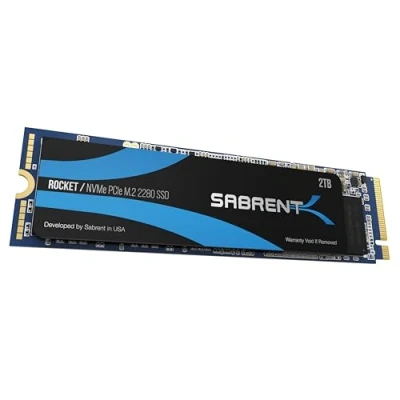 Image de SABRENT M.2 NVMe SSD 2To Interne Solid State 3400 Mo/s Lecture, PCIe 3.0 X4 2280, Disque Dur Haute Performance, Compatible avec PC, NUCs Laptops und desktops (SB ROCKET 2TB)