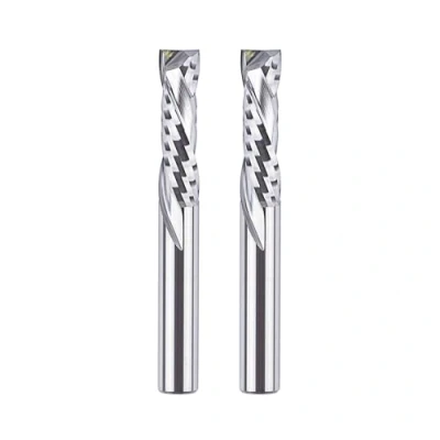 Image de SpeTool 2 Pièces Fraises à rainurer en spirale Tige de compression 6mm Fraise CNC Longueur coupe 22mm Up&amp;Down pour défonceuse bois